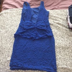 Royal blue peplum dress